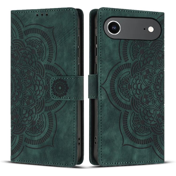 Custodia per telefono in pelle satinata stile retrò con mandala in rilievo., For iPhone Air, For iPhone 16 Pro Max, For iPhone 16 Pro, For iPhone 16 Plus