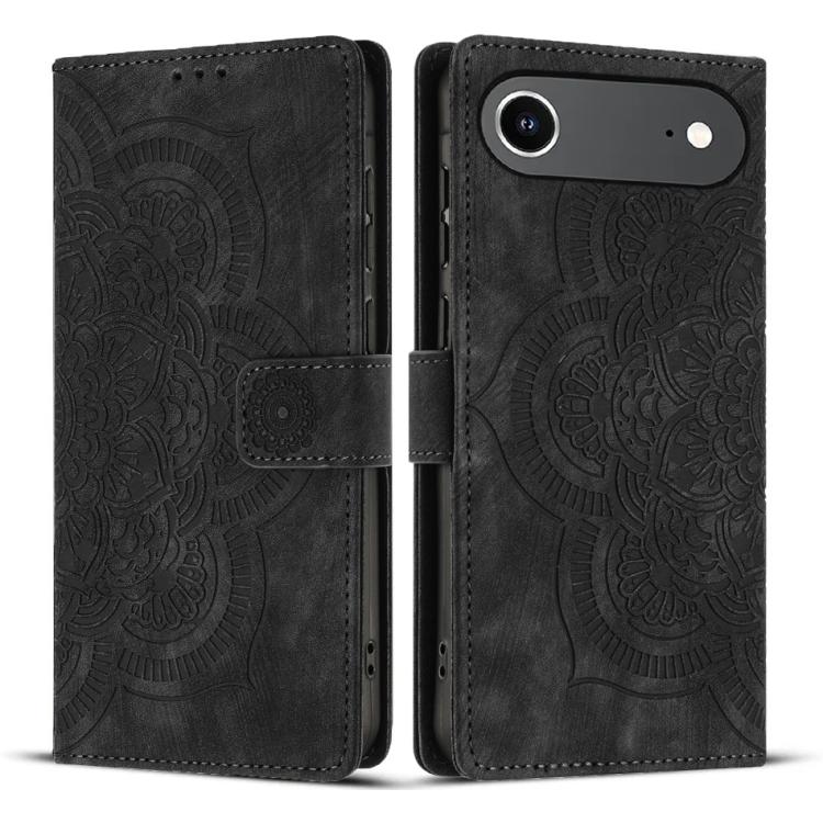 Custodia per telefono in pelle satinata stile retrò con mandala in rilievo., For iPhone Air, For iPhone 16 Pro Max, For iPhone 16 Pro, For iPhone 16 Plus
