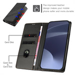 Portafoglio multifunzionale in pelle con motivo a rilievo, stile retrò, per telefono., For Galaxy S26+ 5G, For Galaxy S26 Edge 5G, For Galaxy S26 Ultra 5G