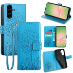Custodia per telefono in pelle con motivo albero e cervo in rilievo, For Galaxy A57 5G, For Galaxy A37 5G, For Samsung Galaxy A17 5G, For Samsung Galaxy A56 5G