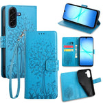 Custodia per telefono in pelle con motivo albero e cervo in rilievo, For Galaxy A57 5G, For Galaxy A37 5G, For Samsung Galaxy A17 5G, For Samsung Galaxy A56 5G
