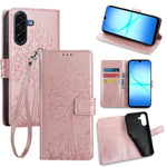 Custodia per telefono in pelle con motivo albero e cervo in rilievo, For Galaxy A57 5G, For Galaxy A37 5G, For Samsung Galaxy A17 5G, For Samsung Galaxy A56 5G