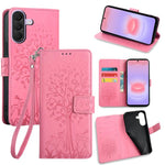 Custodia per telefono in pelle con motivo albero e cervo in rilievo, For Galaxy A57 5G, For Galaxy A37 5G, For Samsung Galaxy A17 5G, For Samsung Galaxy A56 5G