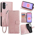 Custodia per telefono in pelle con motivo albero e cervo in rilievo, For Galaxy A57 5G, For Galaxy A37 5G, For Samsung Galaxy A17 5G, For Samsung Galaxy A56 5G