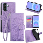 Custodia per telefono in pelle con motivo albero e cervo in rilievo, For Galaxy A57 5G, For Galaxy A37 5G, For Samsung Galaxy A17 5G, For Samsung Galaxy A56 5G