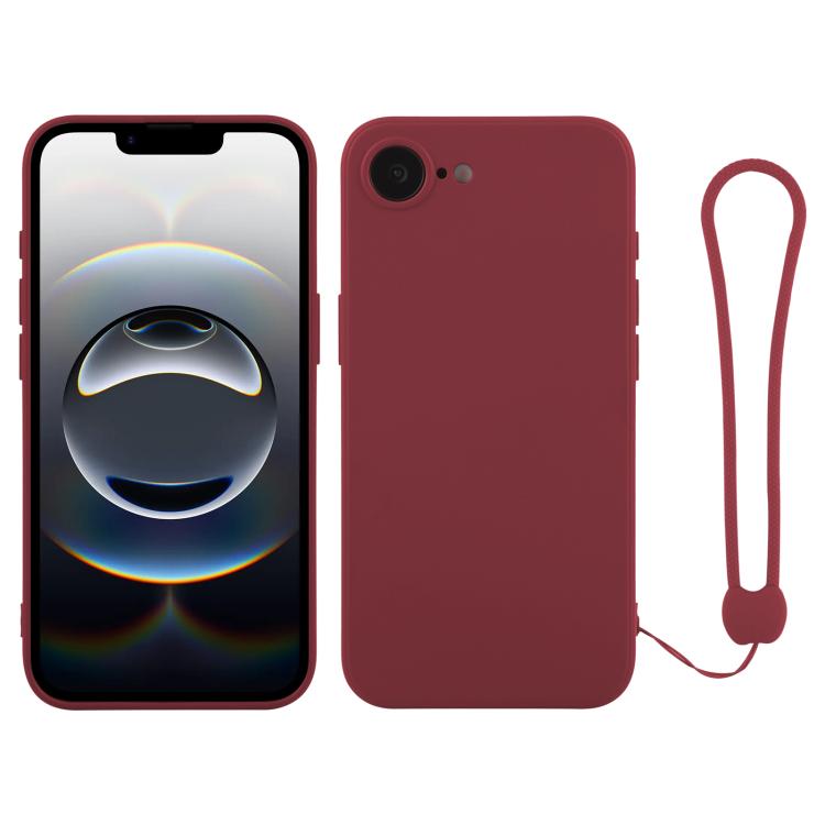 Custodia per telefono in silicone con cinturino da polso, For iPhone 17e / 16e