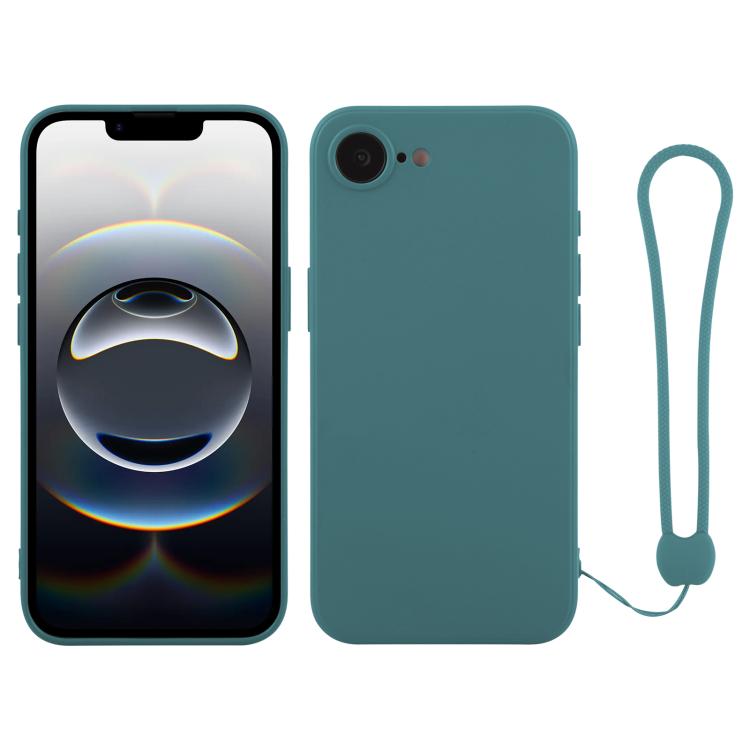 Custodia per telefono in silicone con cinturino da polso, For iPhone 17e / 16e