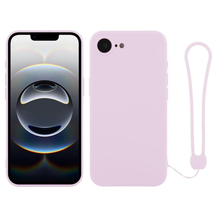 Custodia per telefono in silicone con cinturino da polso, For iPhone 17e / 16e