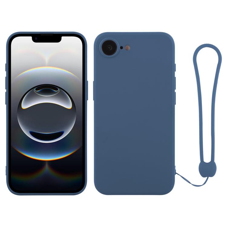 Custodia per telefono in silicone con cinturino da polso, For iPhone 17e / 16e