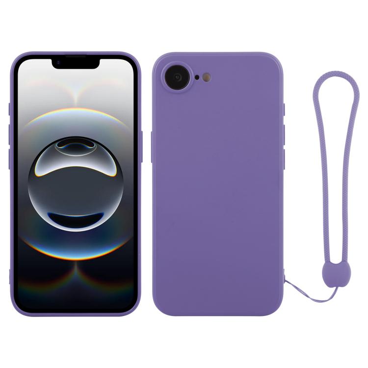 Custodia per telefono in silicone con cinturino da polso, For iPhone 17e / 16e