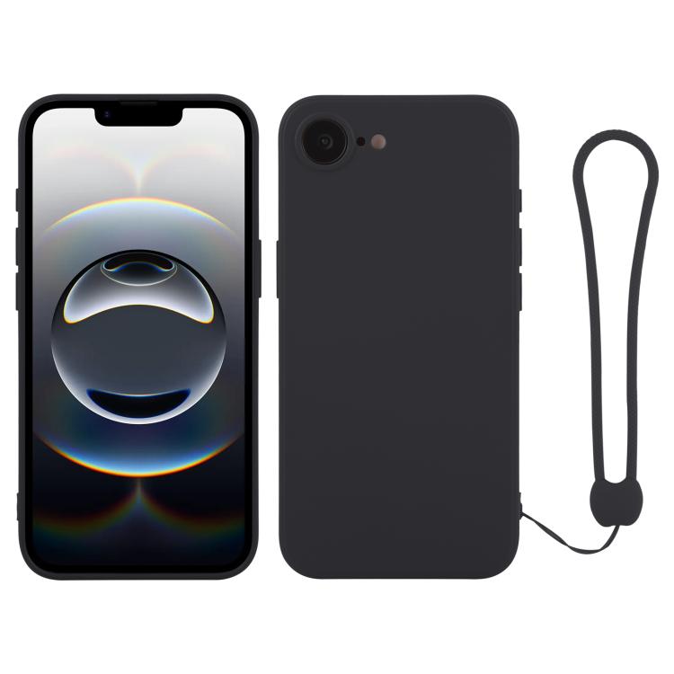 Custodia per telefono in silicone con cinturino da polso, For iPhone 17e / 16e