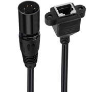 XLR 5 Pin Male to RJ45 Female Audio Cable, Length: 30cm, Male to RJ45 Female