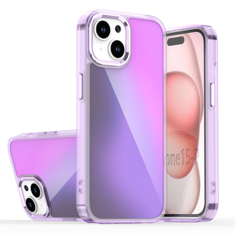 Custodia per telefono con sfumatura di placcatura, For iPhone 16, For iPhone 15 Pro Max, For iPhone 15 Pro, For iPhone 15 Plus