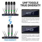 Microfono wireless UHF 4 canali XTUGA M6604S-H