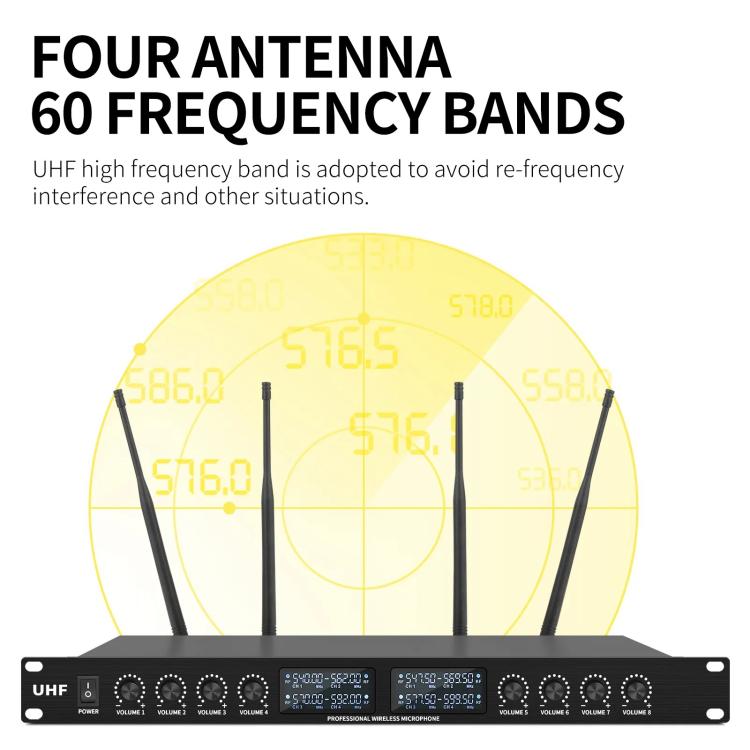 Microfono wireless UHF 8 canali per spettacoli