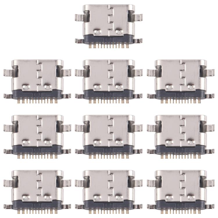 10 connettori originali per porta di ricarica a 12 pin, Middle Pin Position, Four-pin Contacts, Upper Corner, Dual-row Pin, Dual-row Contact Pins, 4 Pin Not Spring-loaded, Four Pins Lower