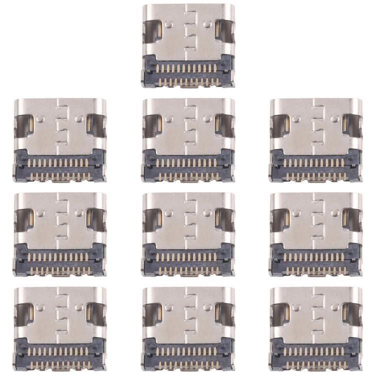10 connettori originali per porta di ricarica a 12 pin, Middle Pin Position, Four-pin Contacts, Upper Corner, Dual-row Pin, Dual-row Contact Pins, 4 Pin Not Spring-loaded, Four Pins Lower