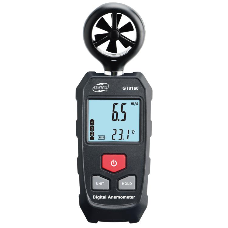 Anemometro portatile Benetech GT8160 velocità e temperatura