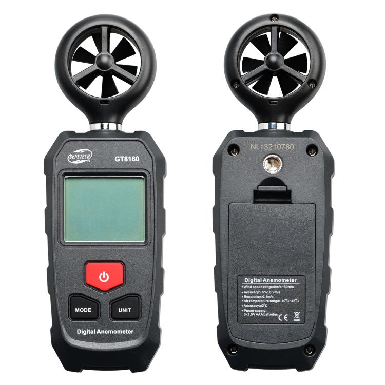 Anemometro portatile Benetech GT8160 velocità e temperatura
