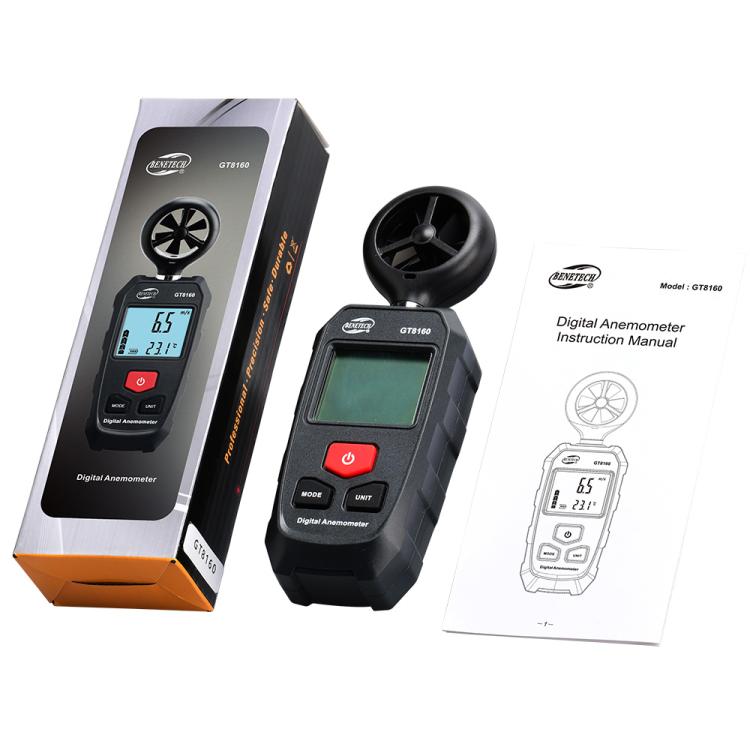 Anemometro portatile Benetech GT8160 velocità e temperatura