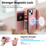 Portafoglio con cerniera ad anelli, protezione RFID, custodia per telefono in pelle MagSafe, For iPhone 13, For iPhone 12 / 12 Pro, For iPhone 12 Pro Max