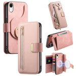 Portafoglio con cerniera ad anelli, protezione RFID, custodia per telefono in pelle MagSafe, For iPhone X / XS, For iPhone XR, For iPhone XS Max