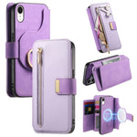 Portafoglio con cerniera ad anelli, protezione RFID, custodia per telefono in pelle MagSafe, For iPhone X / XS, For iPhone XR, For iPhone XS Max