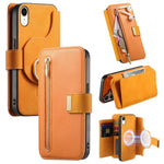 Portafoglio con cerniera ad anelli, protezione RFID, custodia per telefono in pelle MagSafe, For iPhone X / XS, For iPhone XR, For iPhone XS Max