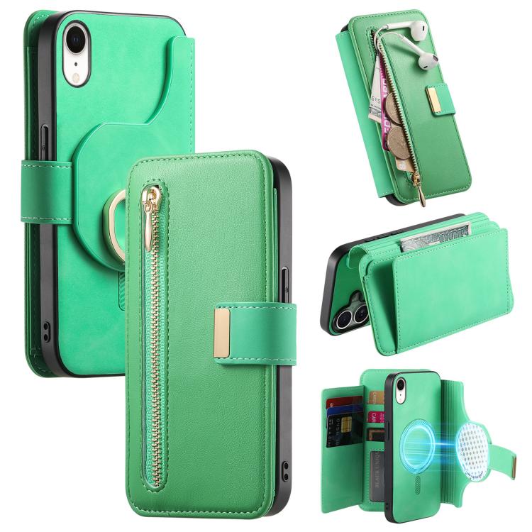 Portafoglio con cerniera ad anelli, protezione RFID, custodia per telefono in pelle MagSafe, For iPhone X / XS, For iPhone XR, For iPhone XS Max