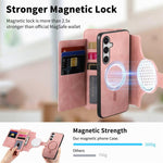 Portafoglio con cerniera ad anello, protezione RFID, custodia per telefono in pelle MagSafe, For Galaxy S25 FE 5G, For Galaxy S25 Edge 5G, For Galaxy S24 FE 5G