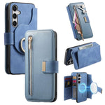 Portafoglio con cerniera ad anello, protezione RFID, custodia per telefono in pelle MagSafe, For Galaxy S25 FE 5G, For Galaxy S25 Edge 5G, For Galaxy S24 FE 5G