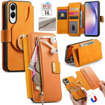 Portafoglio con cerniera ad anello, protezione RFID, custodia per telefono in pelle MagSafe, For Galaxy S25 FE 5G, For Galaxy S25 Edge 5G, For Galaxy S24 FE 5G