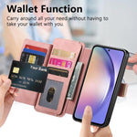 Portafoglio con cerniera ad anello, protezione RFID, custodia per telefono in pelle MagSafe, For Galaxy A54 5G