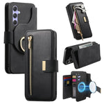 Portafoglio con cerniera ad anello, protezione RFID, custodia per telefono in pelle MagSafe, For Galaxy A54 5G