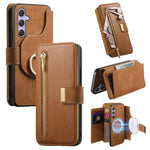 Portafoglio con cerniera ad anello, protezione RFID, custodia per telefono in pelle MagSafe, For Galaxy A54 5G