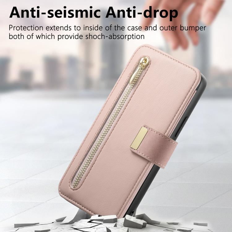 Portafoglio con cerniera ad anello, protezione RFID, custodia per telefono in pelle MagSafe, For Galaxy A36 5G, For Galaxy A16 4G / 5G, For Galaxy A55 5G