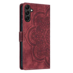 Custodia per telefono in pelle satinata stile retrò con mandala in rilievo., For Samsung Galaxy A16, For Samsung Galaxy A55 5G, For Samsung Galaxy A35 5G, For Samsung Galaxy A15
