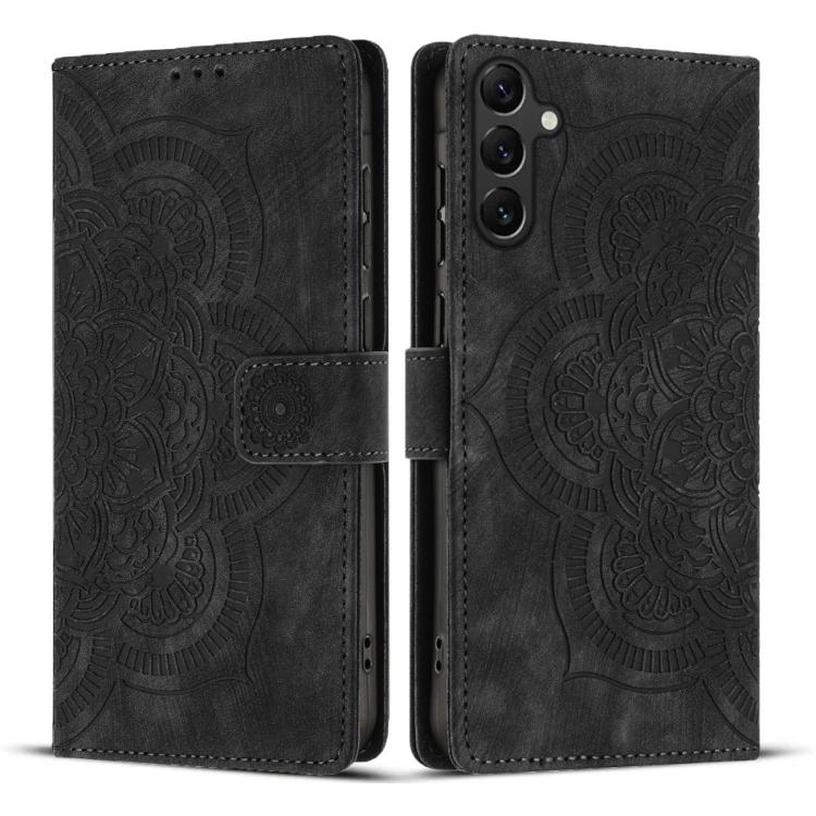 Custodia per telefono in pelle satinata stile retrò con mandala in rilievo., For Samsung Galaxy A05s, For Samsung Galaxy A25 5G, For Samsung Galaxy A24 4G, For Samsung Galaxy A23 5G