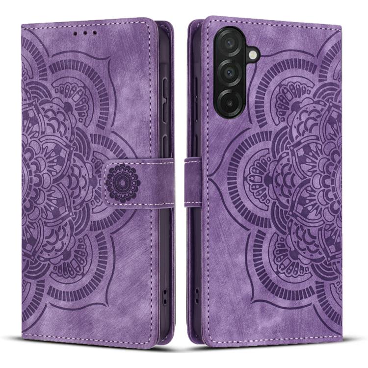 Custodia per telefono in pelle satinata stile retrò con mandala in rilievo., For Samsung Galaxy A17 5G / A26 5G, For Samsung Galaxy A56 5G, For Samsung Galaxy A26 5G, For Samsung Galaxy A36 5G