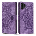 Custodia per telefono in pelle satinata stile retrò con mandala in rilievo., For Samsung Galaxy A33 5G, For Samsung Galaxy A53 5G, For Samsung Galaxy A32 5G