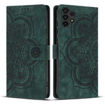 Custodia per telefono in pelle satinata stile retrò con mandala in rilievo., For Samsung Galaxy A33 5G, For Samsung Galaxy A53 5G, For Samsung Galaxy A32 5G