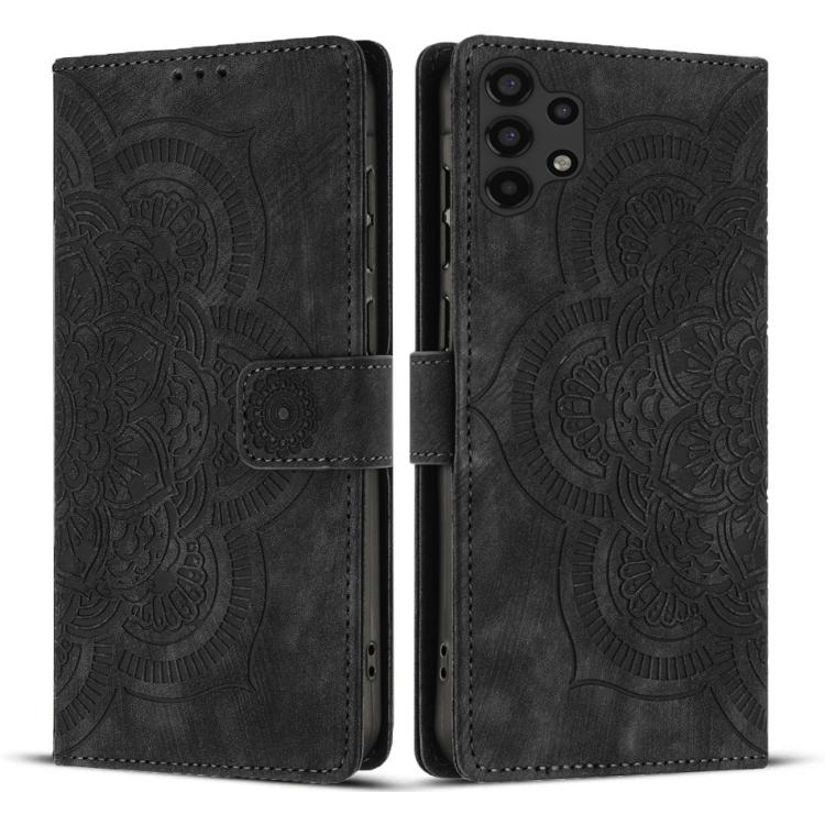 Custodia per telefono in pelle satinata stile retrò con mandala in rilievo., For Samsung Galaxy A33 5G, For Samsung Galaxy A53 5G, For Samsung Galaxy A32 5G