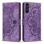 Custodia per telefono in pelle satinata stile retrò con mandala in rilievo., For Samsung Galaxy S25+ 5G, For Samsung Galaxy S25 Ultra 5G, For Samsung Galaxy S24 FE 5G, For Samsung Galaxy S24 Ultra 5G