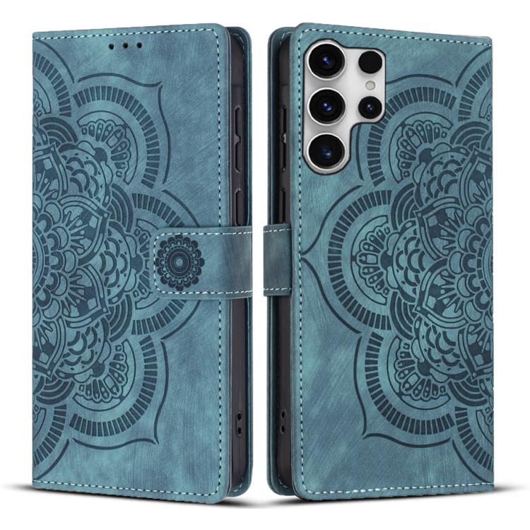 Custodia per telefono in pelle satinata stile retrò con mandala in rilievo., For Samsung Galaxy S25+ 5G, For Samsung Galaxy S25 Ultra 5G, For Samsung Galaxy S24 FE 5G, For Samsung Galaxy S24 Ultra 5G