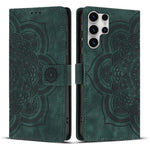 Custodia per telefono in pelle satinata stile retrò con mandala in rilievo., For Samsung Galaxy S25+ 5G, For Samsung Galaxy S25 Ultra 5G, For Samsung Galaxy S24 FE 5G, For Samsung Galaxy S24 Ultra 5G