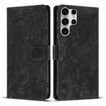 Custodia per telefono in pelle satinata stile retrò con mandala in rilievo., For Samsung Galaxy S25+ 5G, For Samsung Galaxy S25 Ultra 5G, For Samsung Galaxy S24 FE 5G, For Samsung Galaxy S24 Ultra 5G