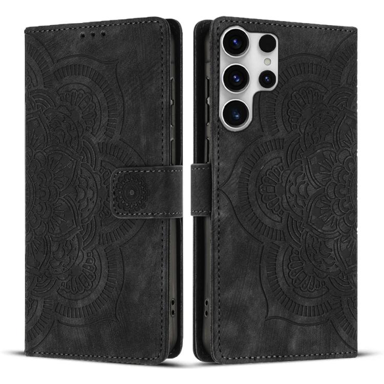 Custodia per telefono in pelle satinata stile retrò con mandala in rilievo., For Samsung Galaxy S25+ 5G, For Samsung Galaxy S25 Ultra 5G, For Samsung Galaxy S24 FE 5G, For Samsung Galaxy S24 Ultra 5G