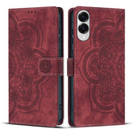 Custodia per telefono in pelle satinata stile retrò con mandala in rilievo., For Samsung Galaxy S26 5G, For Samsung Galaxy S25 FE 5G, For Samsung Galaxy S25 Edge 5G, For Samsung Galaxy S25 5G