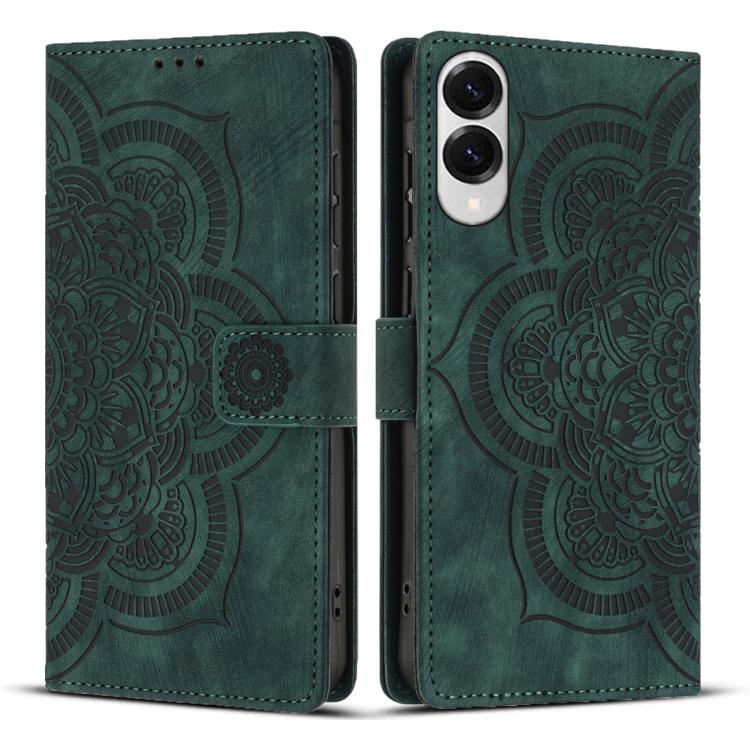 Custodia per telefono in pelle satinata stile retrò con mandala in rilievo., For Samsung Galaxy S26 5G, For Samsung Galaxy S25 FE 5G, For Samsung Galaxy S25 Edge 5G, For Samsung Galaxy S25 5G
