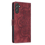 Custodia per telefono in pelle satinata stile retrò con mandala in rilievo., For Samsung Galaxy S24+ 5G, For Samsung Galaxy S24 5G, For Samsung Galaxy S23 FE 5G, For Samsung Galaxy S23 Ultra 5G